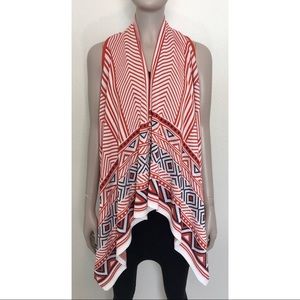 Umgee USA Geometric Print Sleeveless Duster